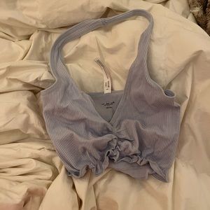 UO Ribbed Cropped Halter Top